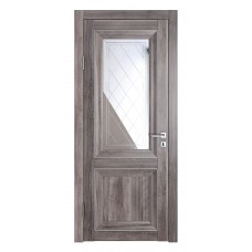 Классические двери, цвет: DO-PG-2 (Орех седой темный, зеркало ромб фацет)