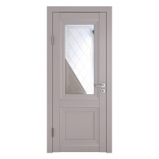 Классические двери, цвет: DO-PG-2 (Серый бархат, зеркало ромб фацет)