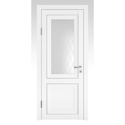 Классические двери, цвет: DO-PG-2 (Белый бархат, стекло ромб)
