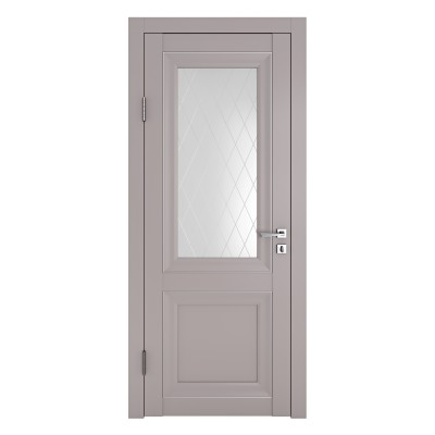 Классические двери, цвет: DO-PG-2 (Серый бархат, стекло ромб)