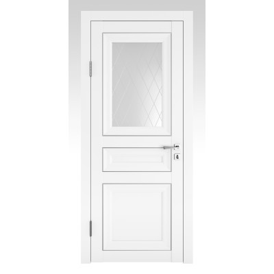 Классические двери, цвет: DO-PG-4 (Белый бархат, стекло ромб)