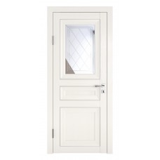 Классические двери, цвет: DO-PG-4 (Белый ясень, зеркало ромб фацет)