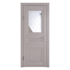Классические двери, цвет: DO-PG-4 (Серый бархат, зеркало ромб фацет)