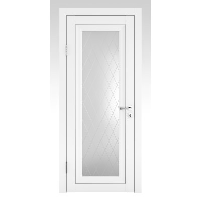Классические двери, цвет: DO-PG-6 (Белый бархат, стекло ромб)