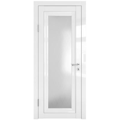 Классические двери, цвет: DO-PG-6 (Белый глянец, стекло ромб)