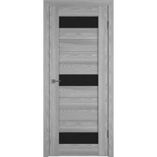 Межкомнатная дверь ВФД экошпон Line 5 (Grey P, Black Gloss)