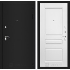 Входная дверь Лабиринт CLASSIC шагрень черная 03 - Белый софт